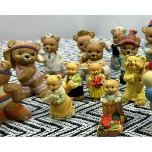 Vintage HomCo & Assorted Bears Figurine 18 Pieces Hand-Painted Details Collectib